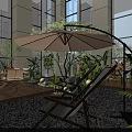Modern Garden Landscape With Stone Path Pebbles Green Plants And Outdoor Seating Area