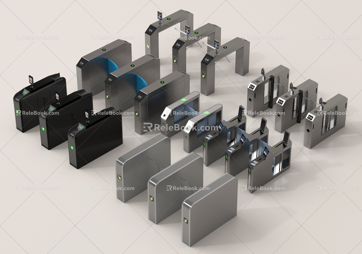 gate gate access control machine automatic door induction door 3d model