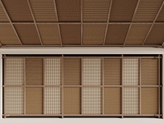 Rattan Wall Panel Decorative Panel Screen Partition Door Panel 3d model