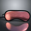 Pink Silk Sleep Mask with Diamond Pattern and Black Trim Elastic Strap for Comfortable Sleep