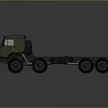 Olive Green Military Heavy Duty Truck With Multiple Wheels And Long Chassis