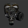Vintage Weapon Gas Mask With Military Design And Attached Filter Component