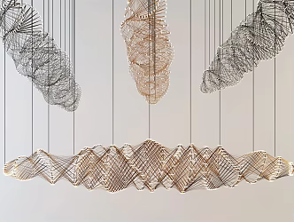 Modern Chandelier Metal Mesh Decorative Chandelier 3d model