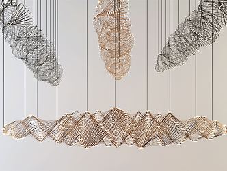 Modern Chandelier Metal Mesh Decorative Chandelier 3d model