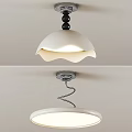 Modern Ceiling Light Designs With Petal Shaped Circular Lampshade And Spiral Connector