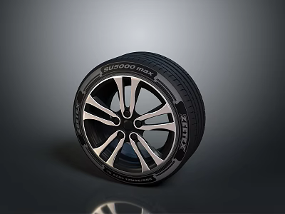 Bridgestone Car Tire With Alloy Wheel Rim And High Performance Rubber Construction 3d model