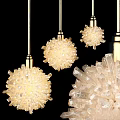Elegant Modern Crystal Pendant Lights With Spherical Glowing Design And Clustered Crystals