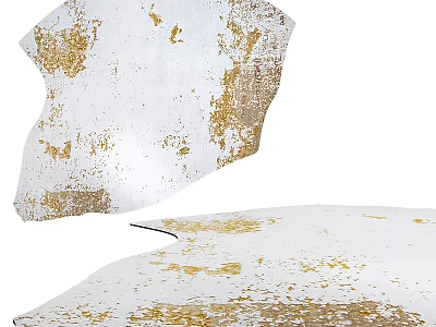 Unique Shaped Rug With White Base And Gold Abstract Patterns For Home Decor 3d model