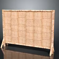 Traditional Chinese Bamboo Partition With Woven Texture And Simple Stand Structure