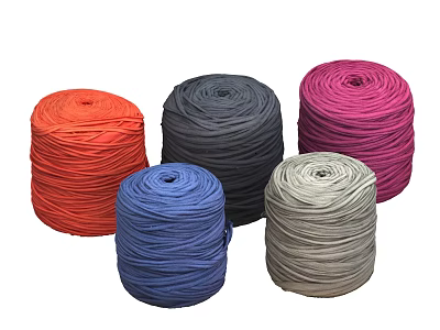Wool ball coil wire tie wool ball 3d model