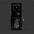 Vintage Black Rolleiflex Dual Lens Camera With Retro Design For Household Use