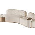Modern Luxury Special Shaped Curved Sofa With Printed Backrest And Wooden Accents For Living Room