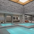 Modern SPA Sauna Space With Wooden Wall And Towel Storage