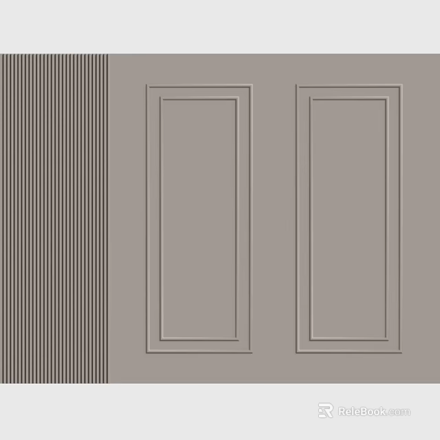 Elegant Wall Decor With Vertical Stripes And Symmetrical Rectangular Panels 3d model 