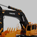 Volvo EC250D Tracked Excavator With Orange Body And Black Mechanical Arm