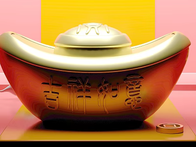 modern gold ingot 3d model modern gold ingot 3d model