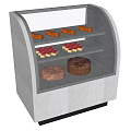Stainless Steel Glass Display Case Shelf With Three Tier For Pastries And Cakes