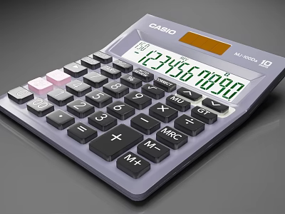 Casio MJ-120D Office Calculator With Digital Display And Function Keys 3d model