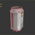 Cylindrical Electronic Device With Metal Casing Multiple Ports And Warning Label