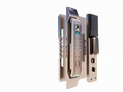 Smart Digital Door Lock With Fingerprint Recognition Password Keypad And Camera 3d model