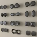 Various Modern Door Handles With Different Shapes For Home Interior 3d model