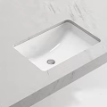 Modern White Built-in Washbasin with Elegant Sleek Marble Countertop Design 3d model