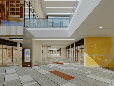 Modern Mall Entrance Aisle model