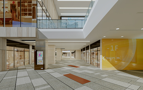 Modern Mall Entrance Aisle 3d model