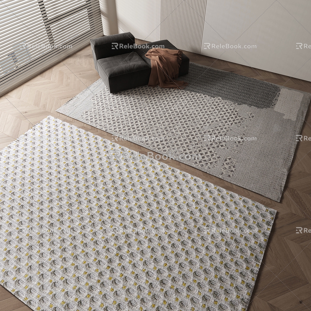 Modern Square Carpet Carpet 3d model