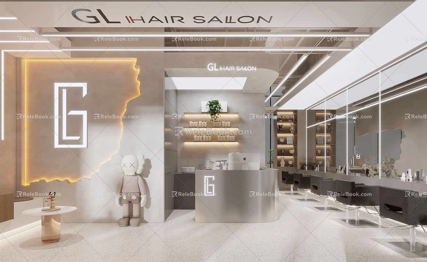 Silly Barber Shop Online Red Ruins Hairdresser Shop 3d model