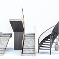 Modern Staircase Designs With Marble Steps Glass Railings And Spiral Structure
