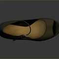 Dark Gray Leather Wedge Shoes With Peep Toe And Buckle Strap Design