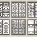 New Chinese-style openwork window 3d model