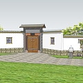 New Chinese style fence landscape wall population 3d model