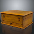 Vintage Wooden Storage Box With Drawer And Metal Fasteners Polished Surface For Home Organization