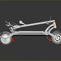 Silver Electric Scooter With Two Wheels Handlebars Deck Wiring And Reflective Design 3d model