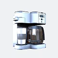 White Coffee Maker With Digital Display Glass Carafe And Insulated Cup For Home Kitchen