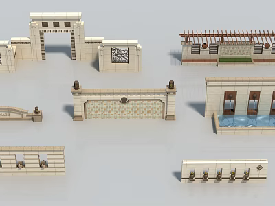 Jane European View Wall 3d model Jane European View Wall 3d model