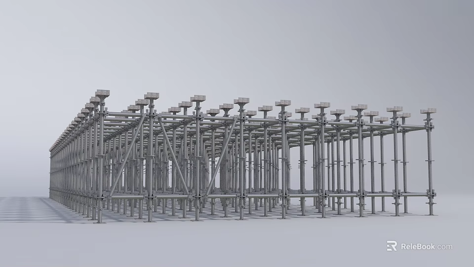 Modern Garden Landscape Architectural Design With Metal Frame Structure And Support Beams 3d model 