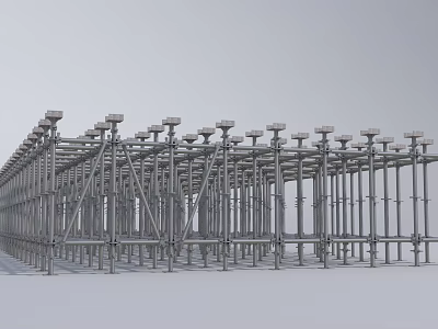 Modern Garden Landscape Architectural Design With Metal Frame Structure And Support Beams 3d model