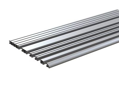 Linear Silver Polished Metal Strips For Industrial Construction Applications 3d model