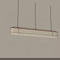 Rectangular Fabric Shade Pendant Light With Black Hanging Wires On Neutral Wall 3d model