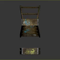 Two Old Wooden Ladders With Yellow And Blue Paint Marks As Household Items