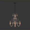 Elegant Ornate Metal Chandelier With Multiple Arms And Crystal Decorations