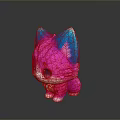 Cute Pink And Blue Cartoon Cat Plush Toy With Big Eyes And Soft Texture