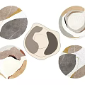 Pattern Round Carpet Combination 3d model