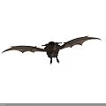 Detailed 3D Model of Fantasy Winged Creature With Fur Large Ears And Textured Wings