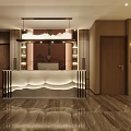 Elegant Boutique Interior With Wooden Shelves Round Mirror Display Counter And Warm Lighting