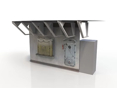 Modern Metal Equipment Structure With Vents Control Panel And Secure Access Door 3d model