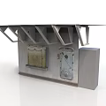 Modern Metal Equipment Structure With Vents Control Panel And Secure Access Door